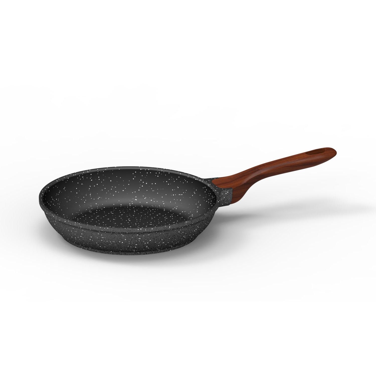 ACTUEL Poêle 20cm en aluminium avec poignée effet bois tout feux dont induction