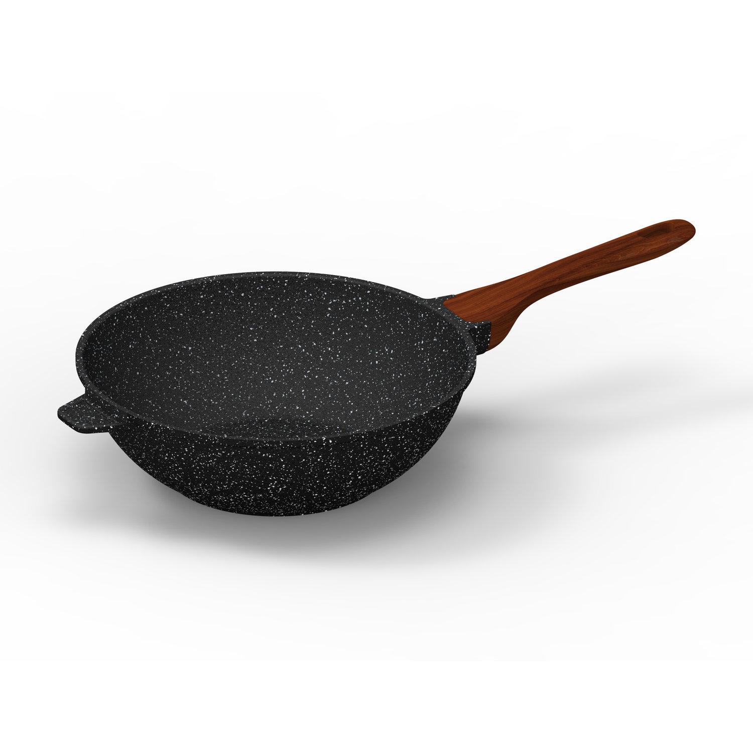 ACTUEL Wok 28 cm non revêtu tout feux dont induction fonte en aluminium