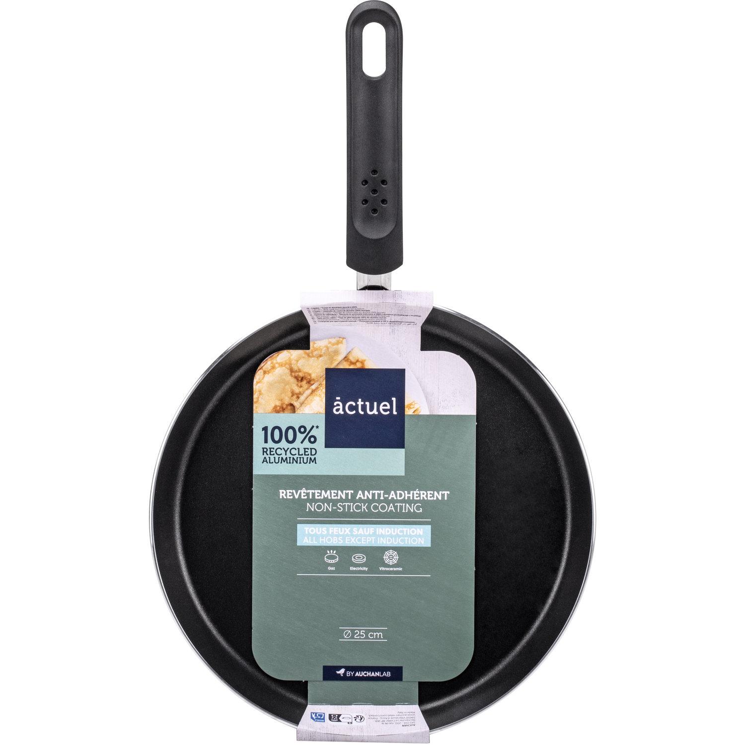 ACTUEL Crêpière 25cm en aluminium revêtement ptfe tout feux dont induction