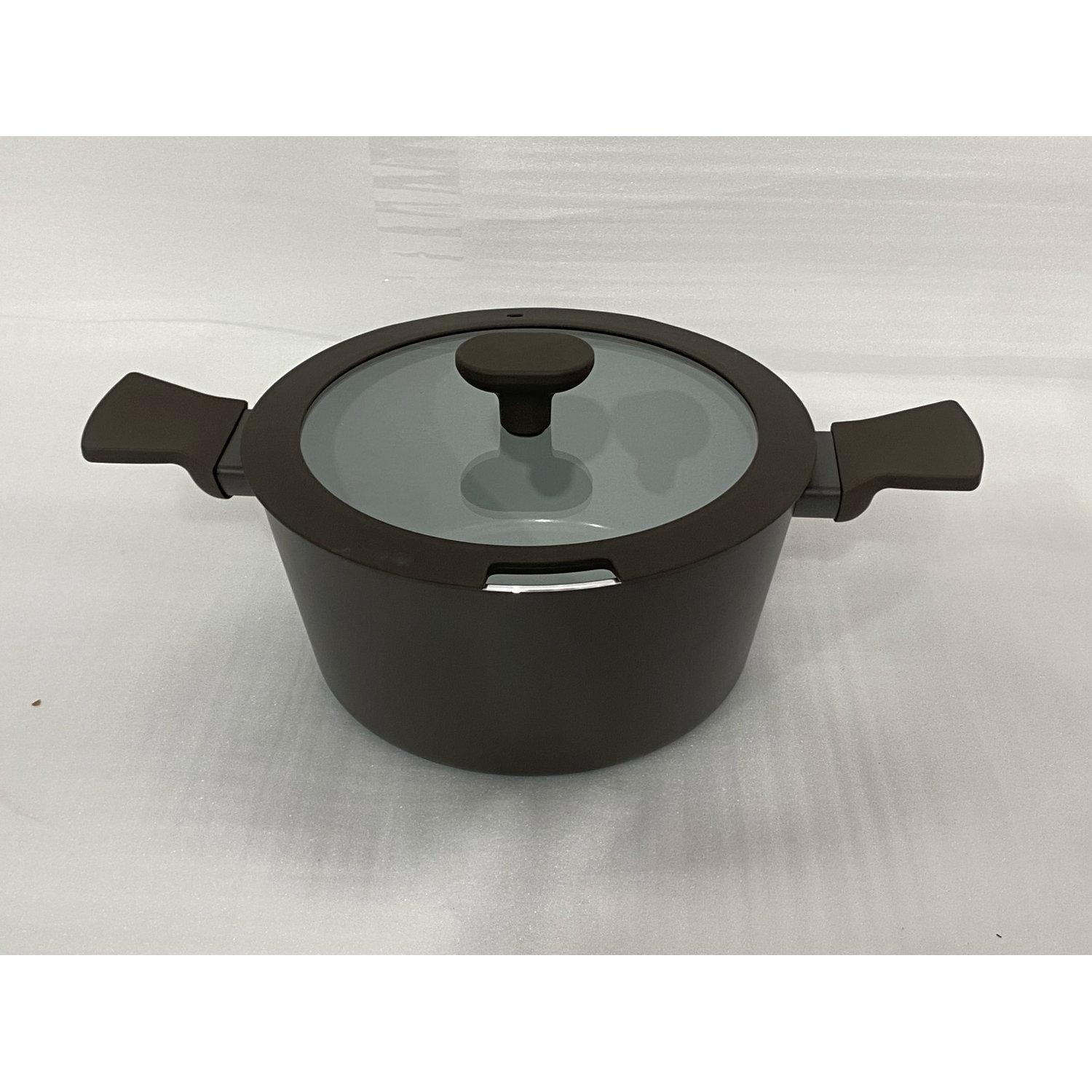 ACTUEL Faitout 24cm en aluminium recyclé et revêtement céramique + couvercle