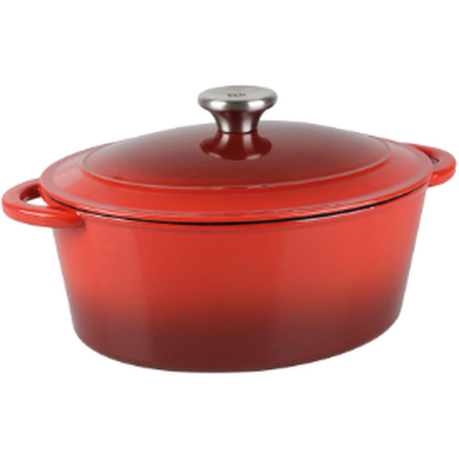 ACTUEL Cocotte fonte oval 4l rouge
