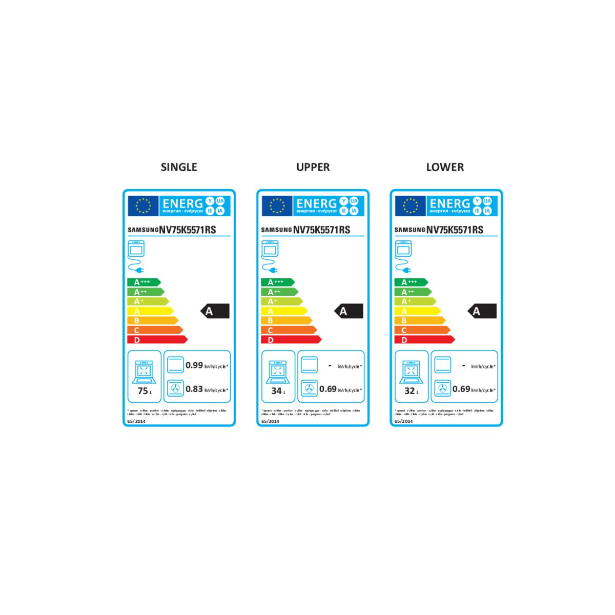 SAMSUNG Four encastrable NV75K5571RS, 75L, Convection naturelle, Chaleur tournante, Nettoyage Pyrolyse