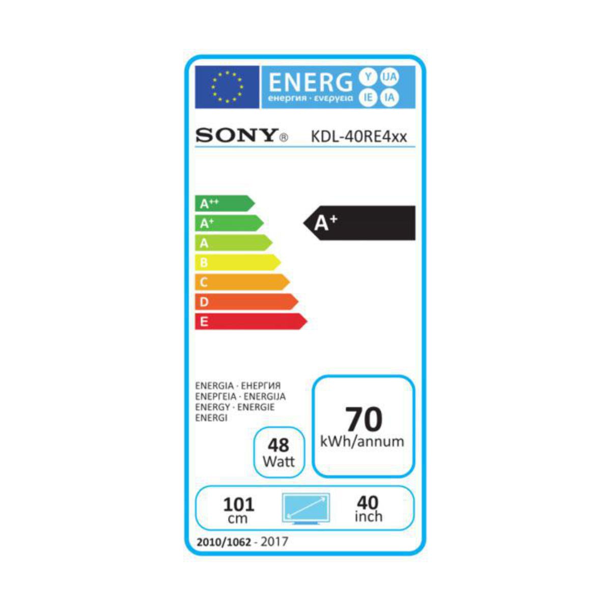 SONY KDL40RE450BAEP TV LED Full HD 101 cm HDR