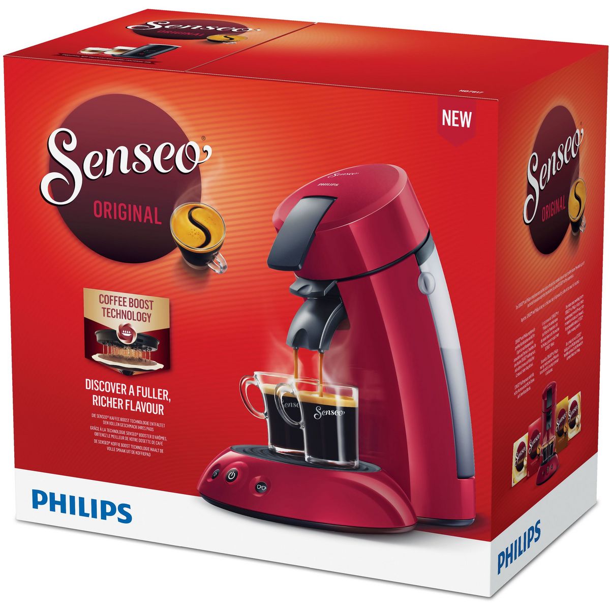 PHILIPS Cafetière à dosette Senseo HD7817/91 Original Rouge