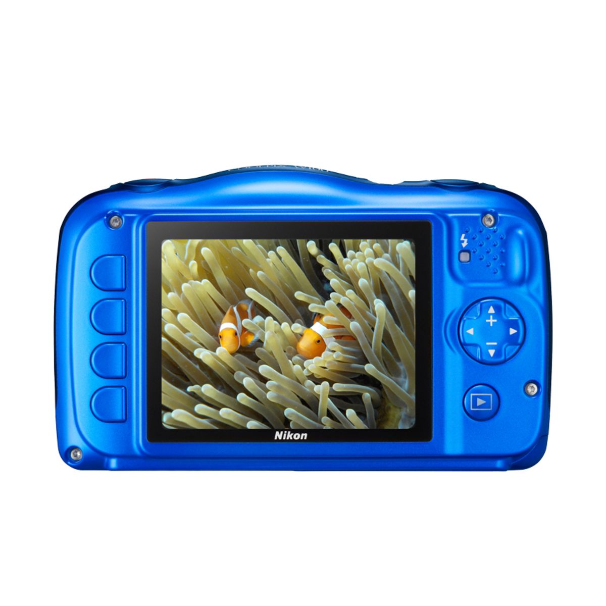 NIKON Appareil Photo Compact - Enfant - Etanche - Anti Choc  COOLPIX W100 - Bleu + Objectif 4.1-12.3 mm + Sac à dos