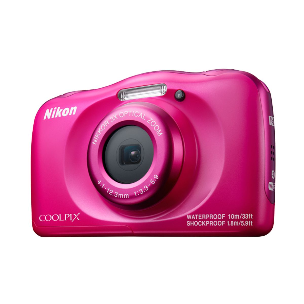 NIKON Appareil Photo Compact - Enfant - Etanche - Anti Choc  COOLPIX W100 - Rose + Objectif 4.1-12.3 mm + Sac à dos