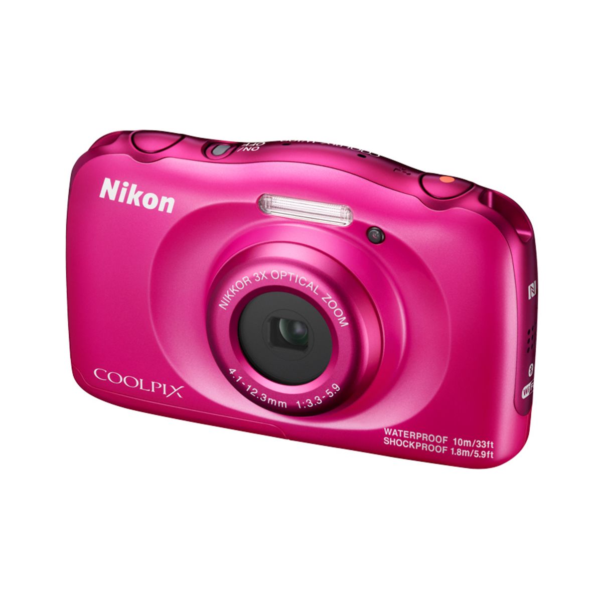 NIKON Appareil Photo Compact - Enfant - Etanche - Anti Choc  COOLPIX W100 - Rose + Objectif 4.1-12.3 mm + Sac à dos