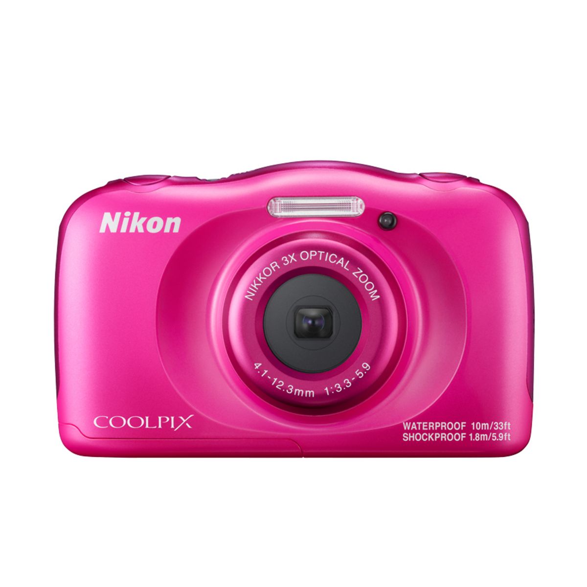 NIKON Appareil Photo Compact - Enfant - Etanche - Anti Choc  COOLPIX W100 - Rose + Objectif 4.1-12.3 mm + Sac à dos
