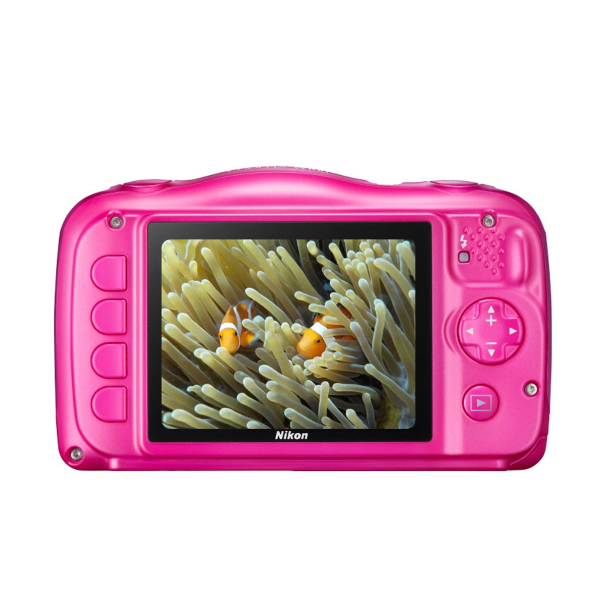 NIKON Appareil Photo Compact - Enfant - Etanche - Anti Choc  COOLPIX W100 - Rose + Objectif 4.1-12.3 mm + Sac à dos