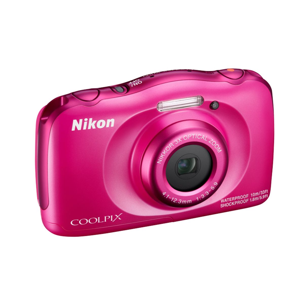 NIKON Appareil Photo Compact - Enfant - Etanche - Anti Choc  COOLPIX W100 - Rose + Objectif 4.1-12.3 mm + Sac à dos