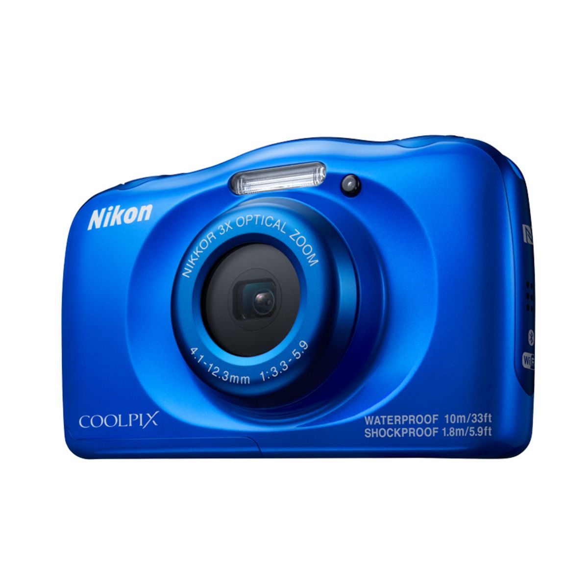 NIKON Appareil Photo Compact - Enfant - Etanche - Anti Choc  COOLPIX W100 - Bleu + Objectif 4.1-12.3 mm + Sac à dos