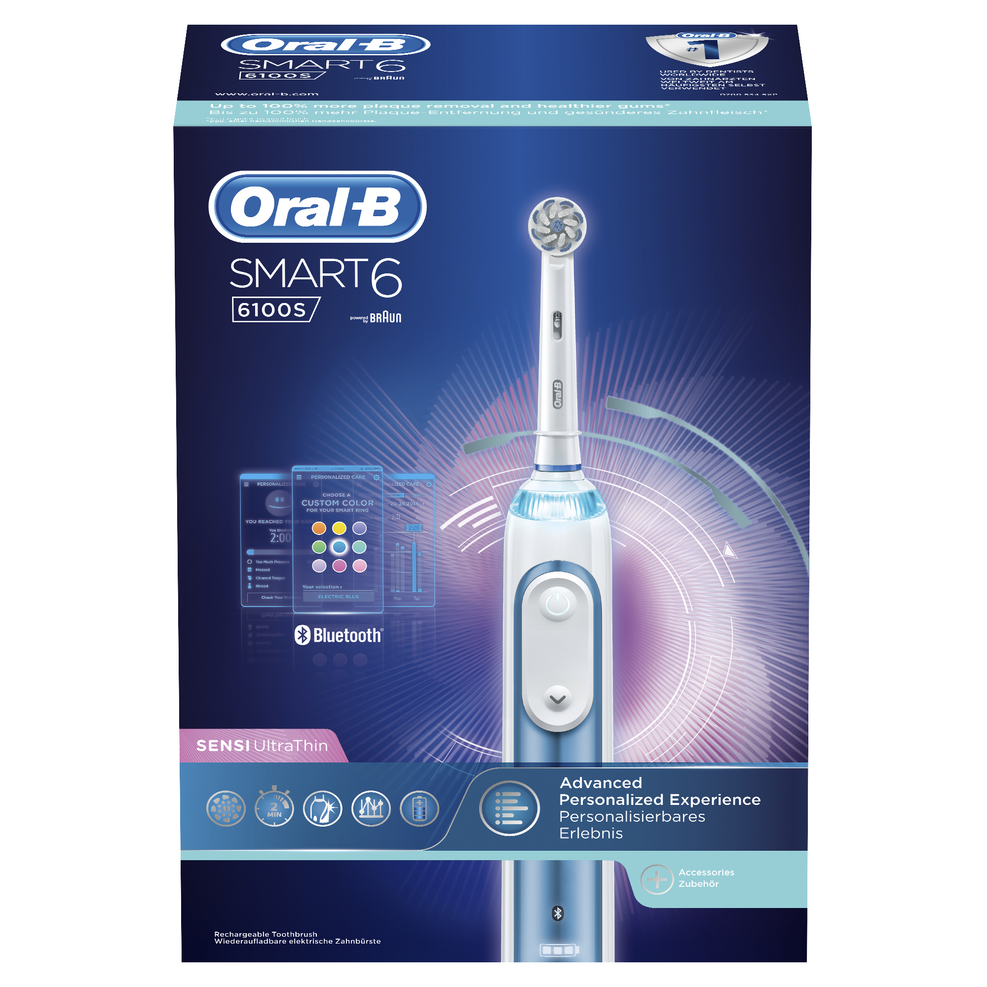 Voir la diapositive 3 : Brosse à dents Bluetooth Oral-B SMART 6100s Sensitive