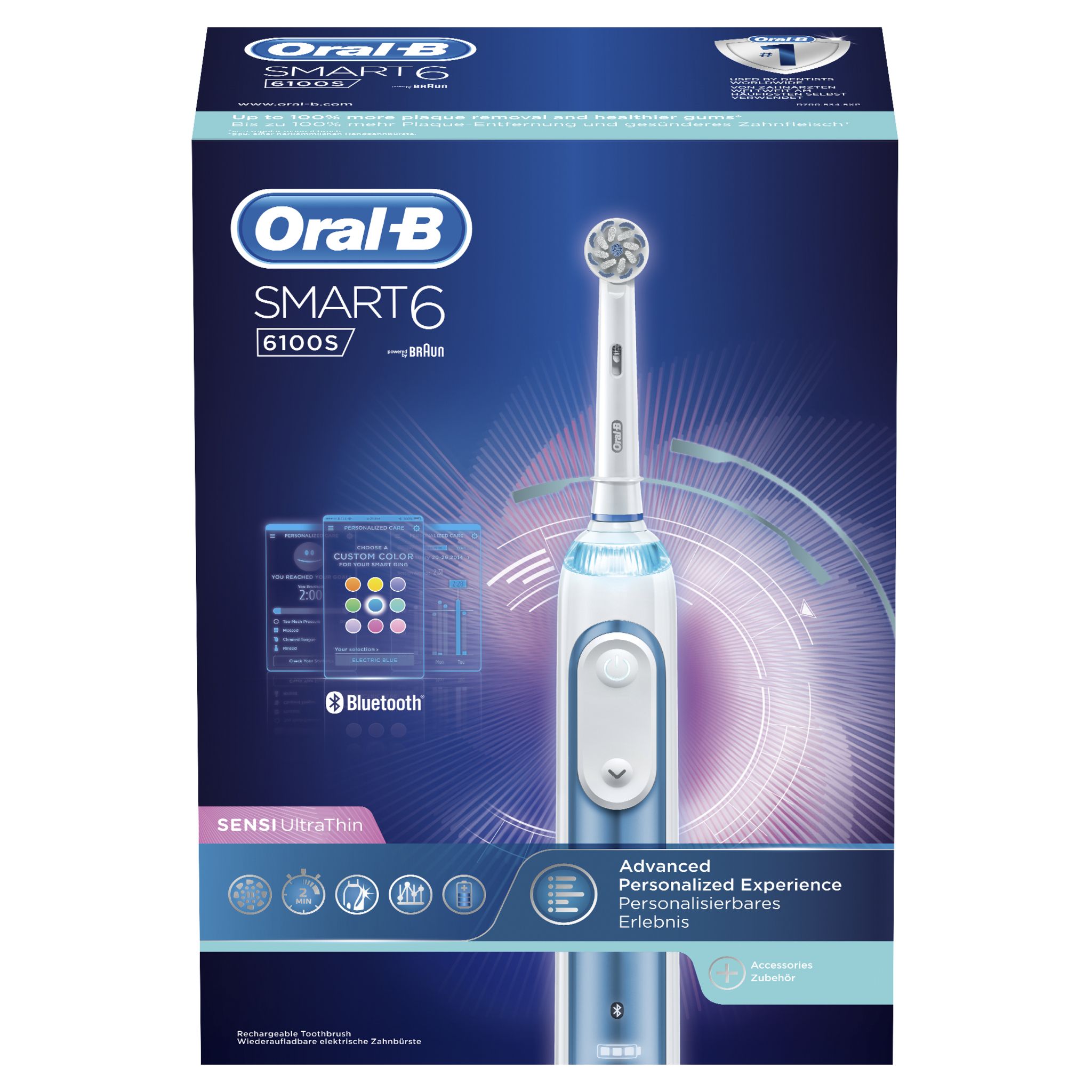 Voir la diapositive 3 : Brosse à dents Bluetooth Oral-B SMART 6100s Sensitive