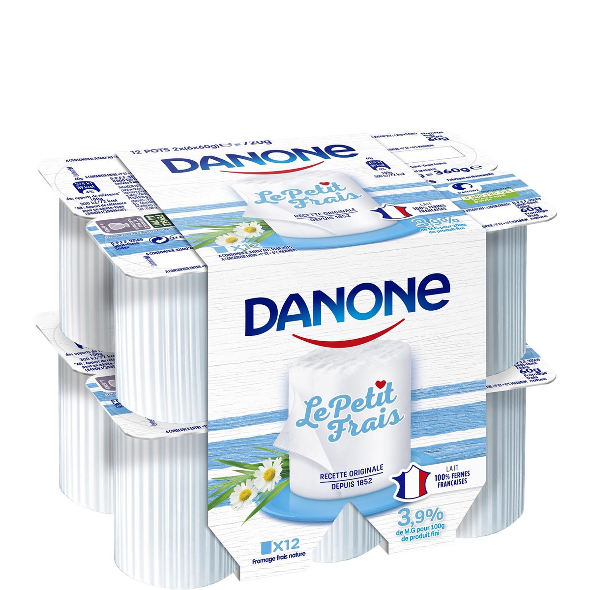 DANONE Danone  petit frais fromage frais nature 12x60g