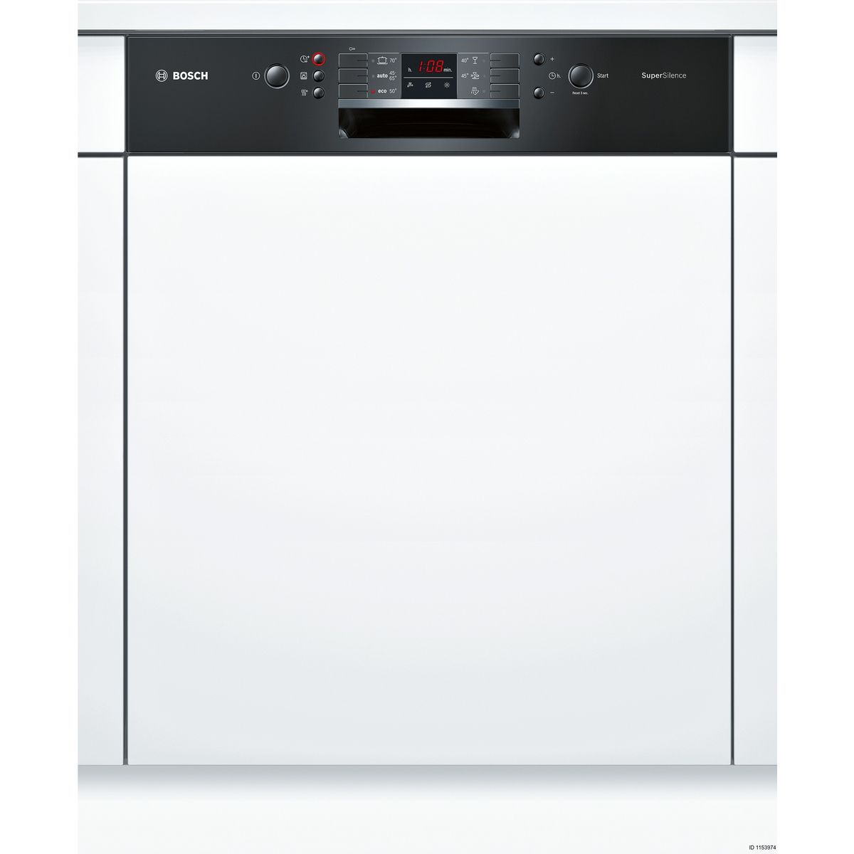 BOSCH Lave-vaisselle semi encastrable SMI63N16EU, 13 couverts, 60 cm, 42 dB, 6 programmes