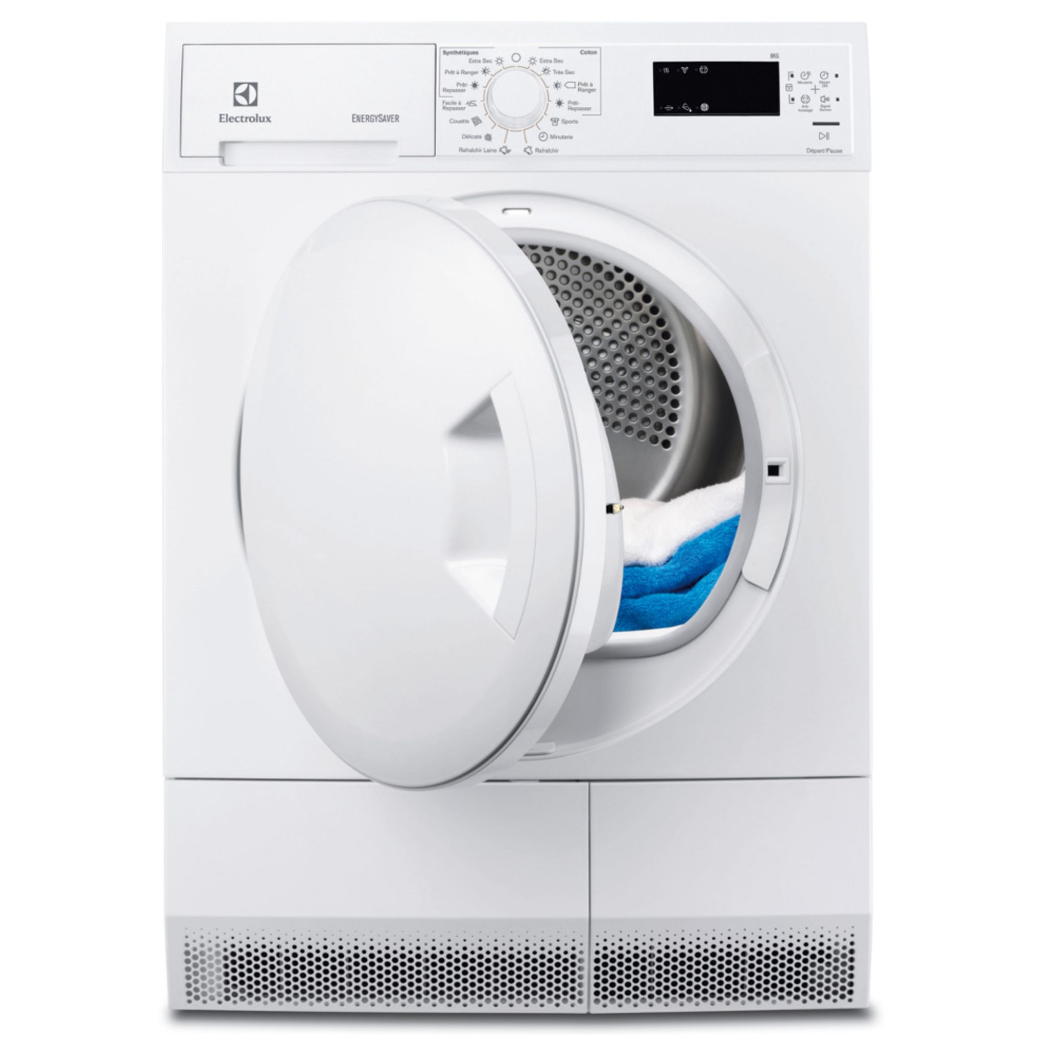 Voir la diapositive 1 : ELECTROLUX Sèche-linge porte pleine EDH3685PZW, 8 Kg, Condensation, Pompe à chaleur
