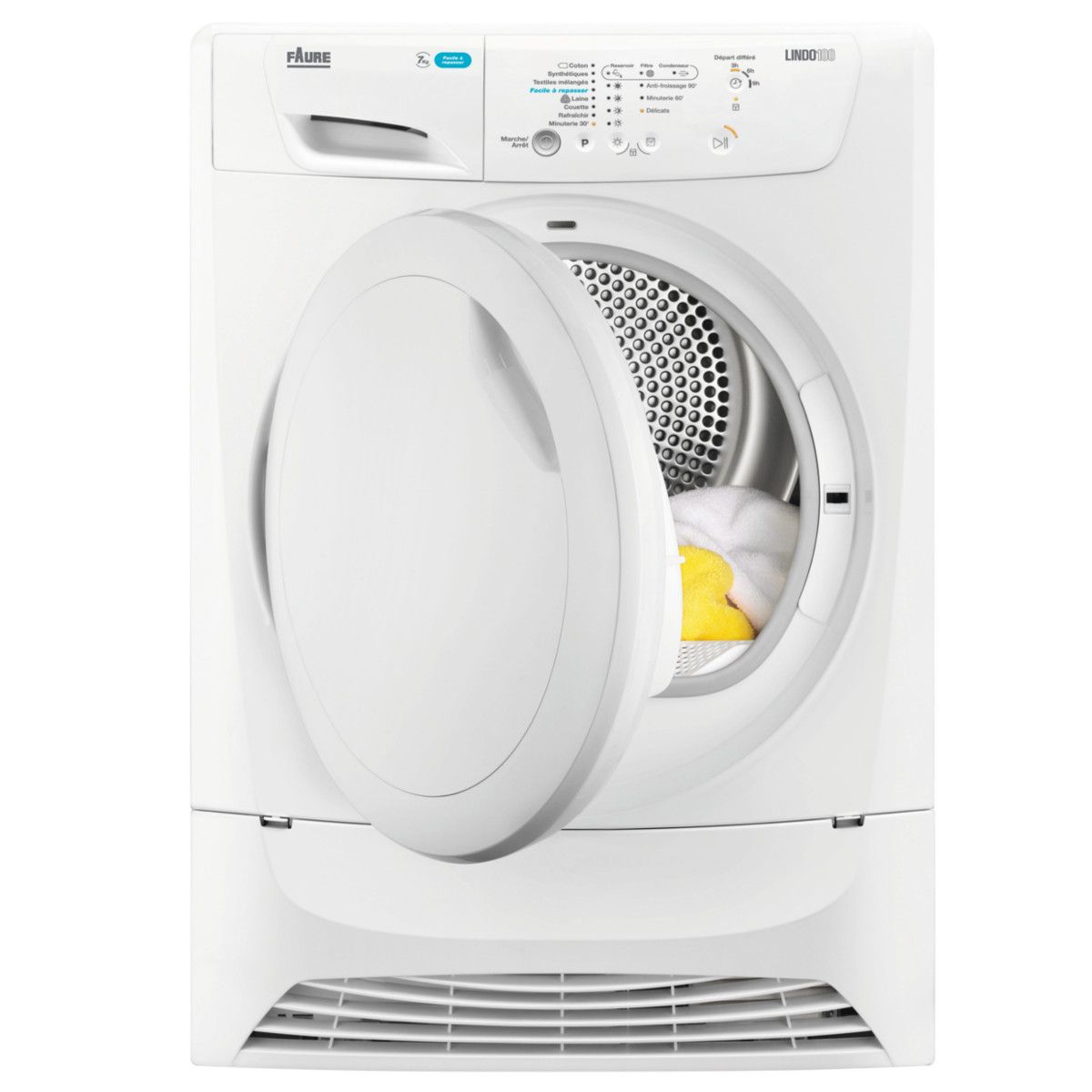 FAURE Sèche-linge porte pleine FDP7200PS, 7 Kg, Condensation