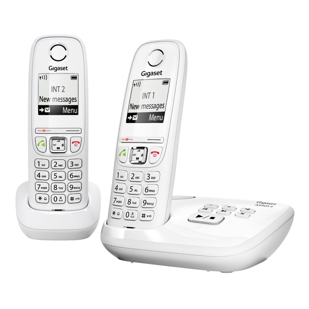 GIGASET Telephone fixe DUO - AS405A - Blanc - Répondeur