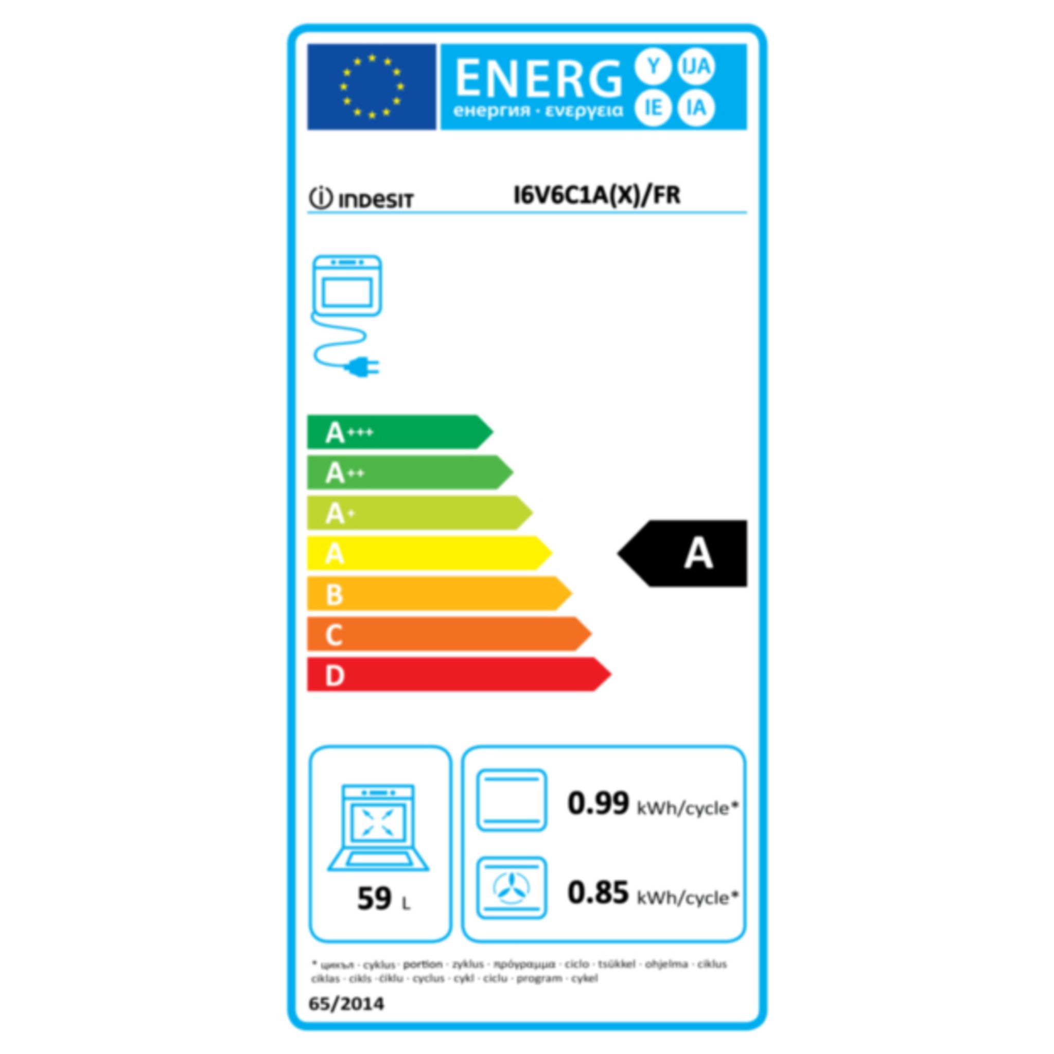 Voir la diapositive 2 : INDESIT Cuisinière vitrocéramique I6V6C1A(X)/FR, 60 cm, 4 foyers, four multifonction