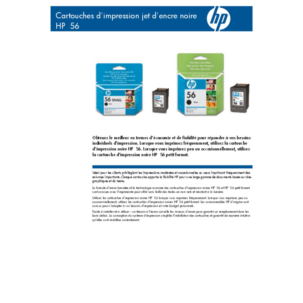 HP Cartouche d'Encre HP 56 Noire Authentique (C6656AE)