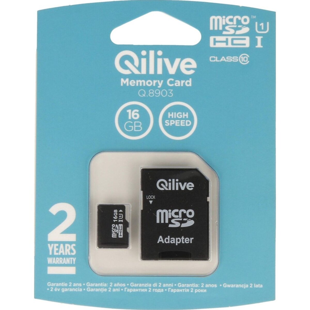 QILIVE Q.8903 - Micro SDHC 16 Go + Adaptateur - Carte mémoire