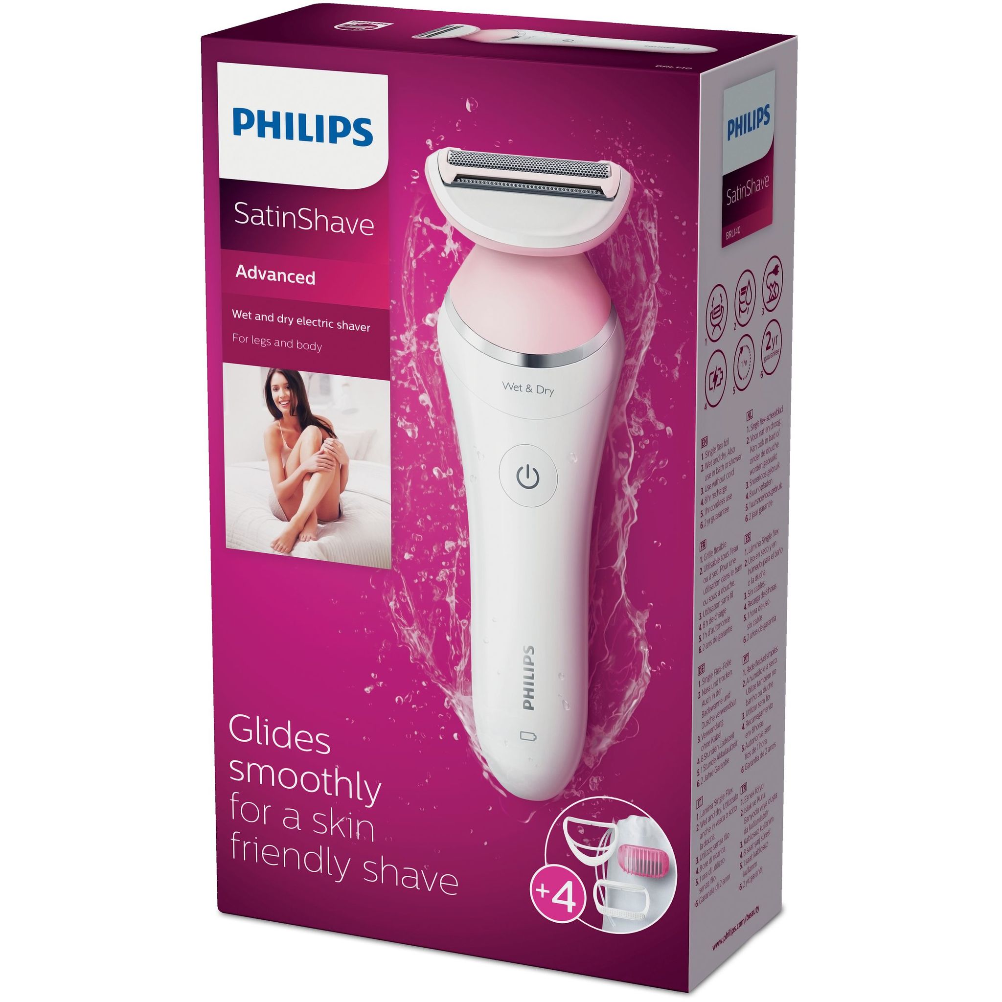 Voir la diapositive 2 : PHILIPS Rasoir féminin BRE140/10 - Blanc