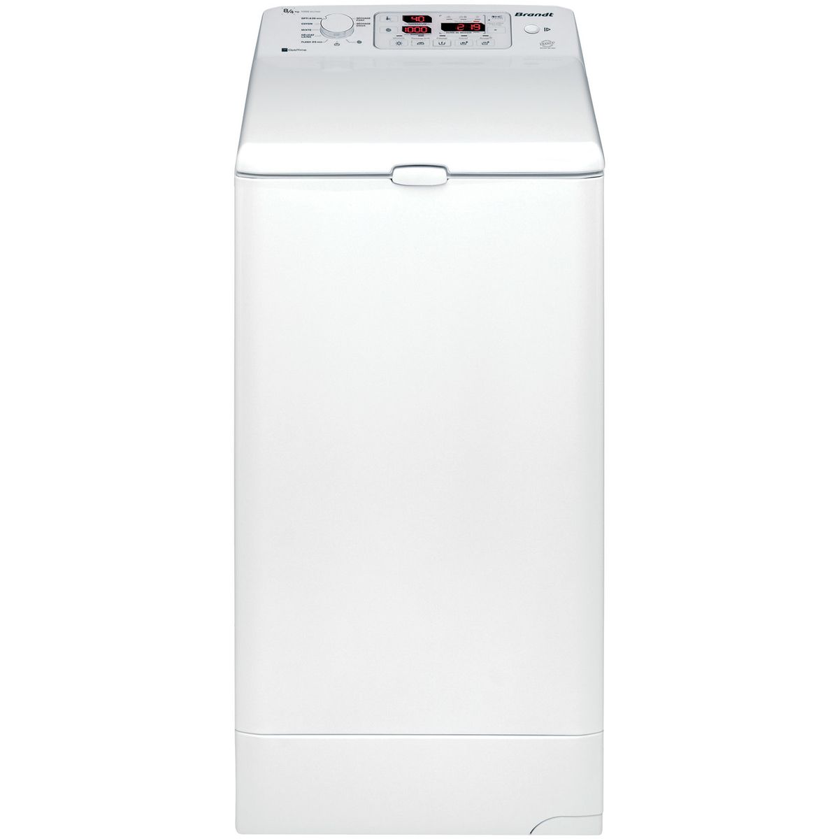 BRANDT Lave-linge séchant top WTD8074SF, 8 Kg, 1000 T/min, 4 Kg de séchage, Condensation