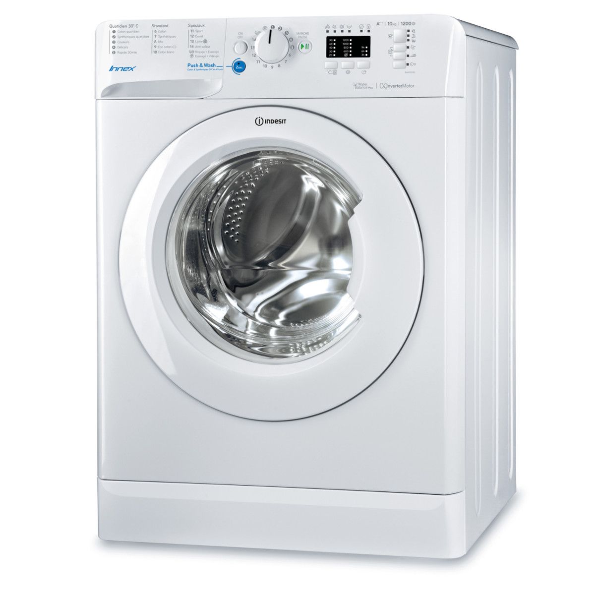 INDESIT Lave-linge hublot BWA101283XWFR INNEX CLICK AND WASH, 10 Kg, 1200 T/min