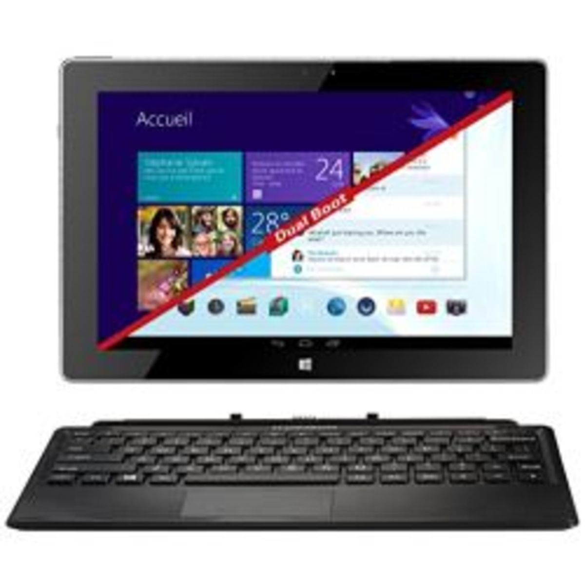THOMSON Tablette 2 en 1 THBK1-10.64DB - Noir / Silver