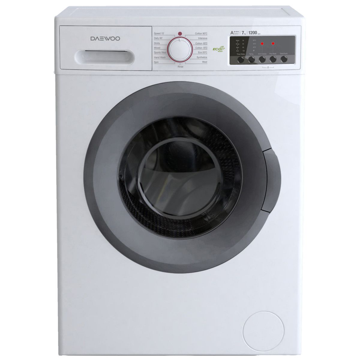 DAEWOO Lave-linge hublot DWD-FV2224, 7 Kg, 1200 T/min