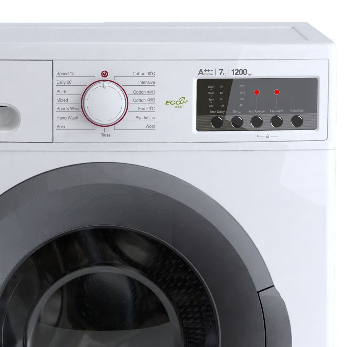DAEWOO Lave-linge hublot DWD-FV2224, 7 Kg, 1200 T/min
