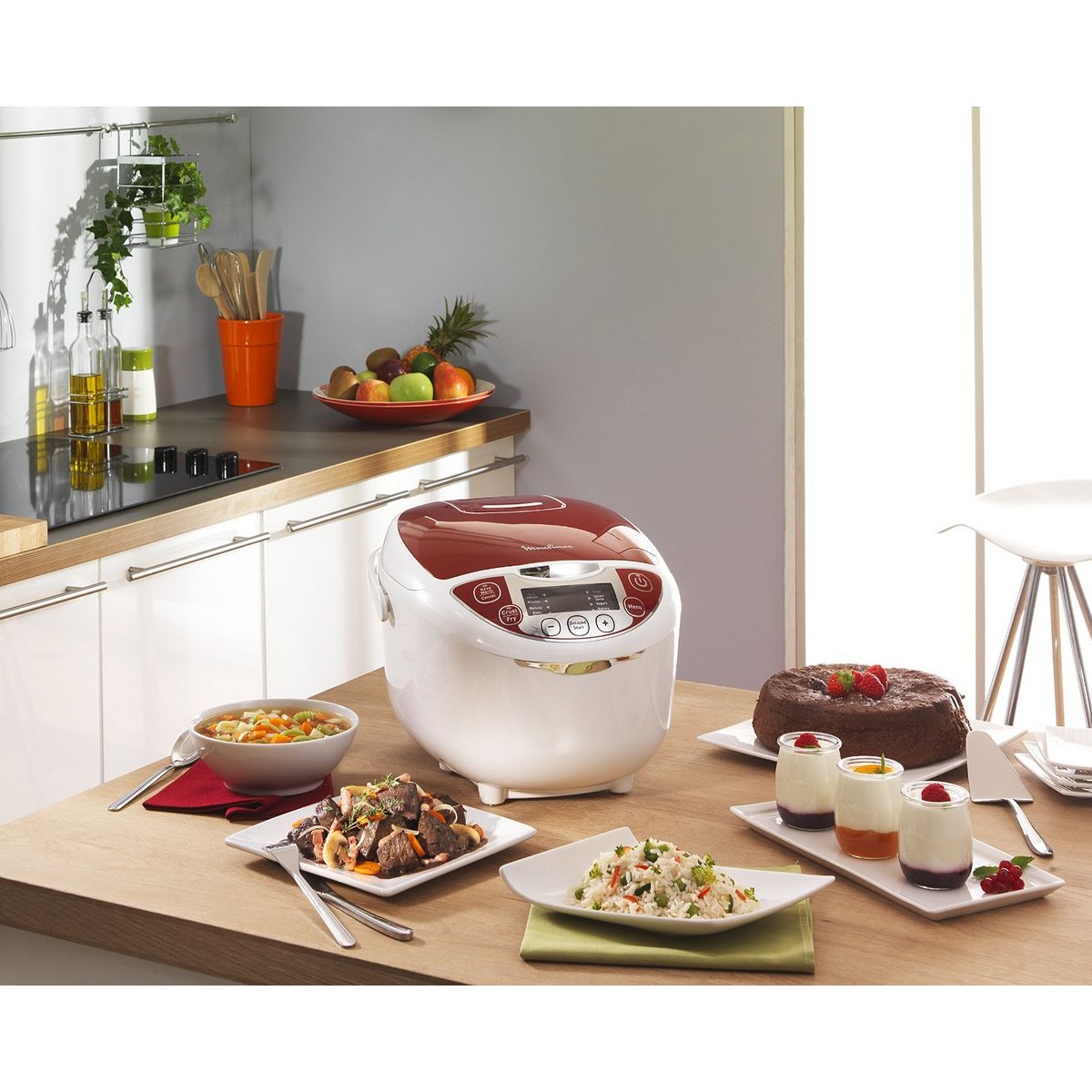 MOULINEX Multicuiseur Traditionnel 12en1 Rouge 5L MK705111