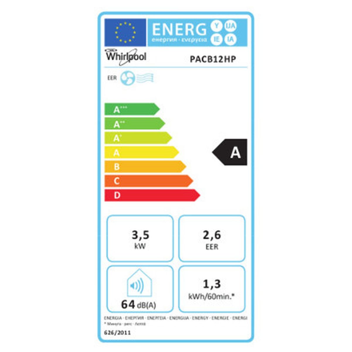 WHIRLPOOL Climatiseur mobile PACB12HP