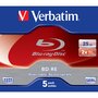 VERBATIM CD DVD vierge Blu-ray réinscriptible - 135min - 25 Go - 2x - 5 pièces boite cristal