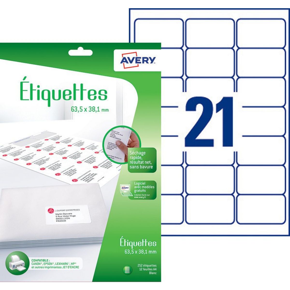 AVERY Etiquettes adresses J8160-12