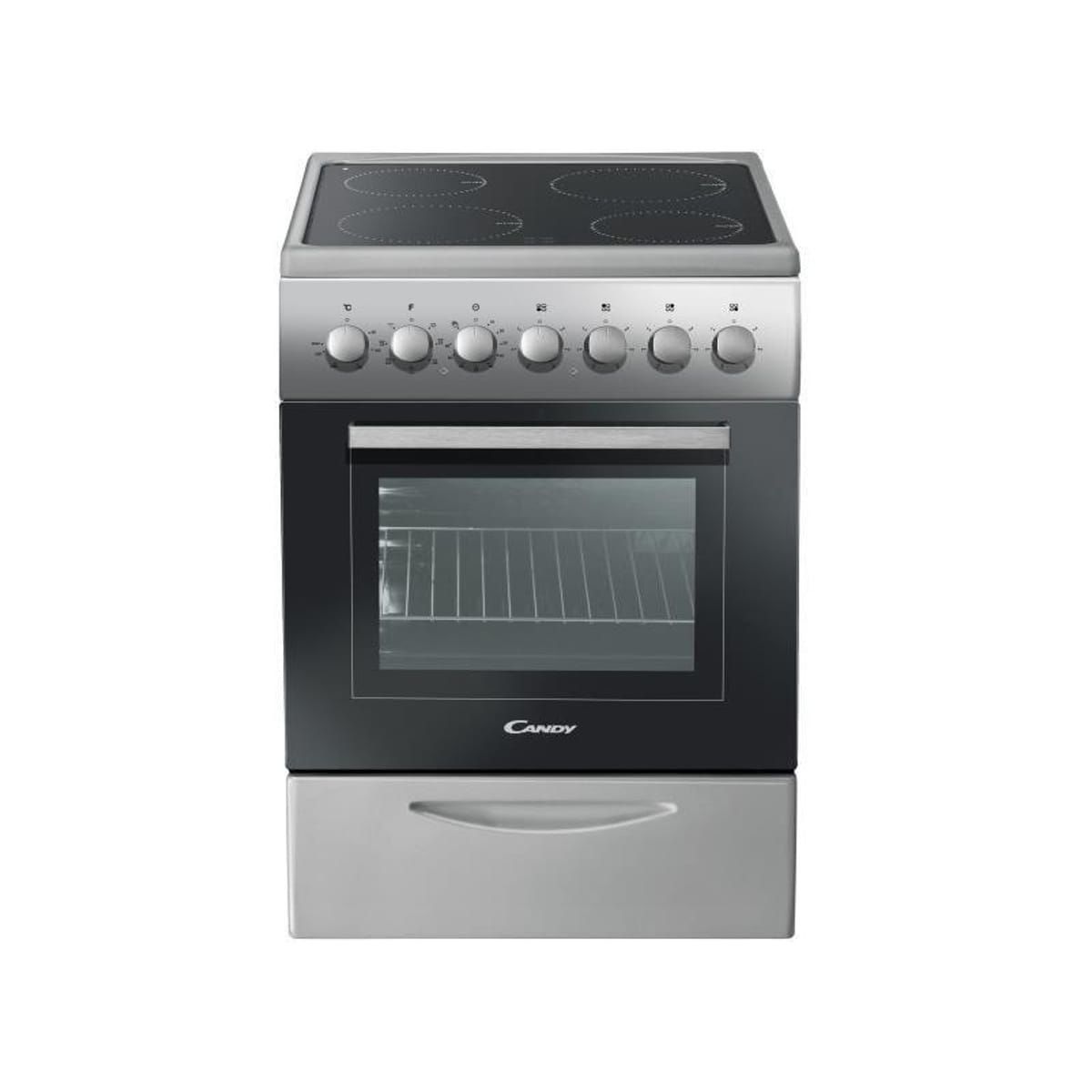 CANDY Cuisinière vitrocéramique CCV5543S/1 - Four électrique - 40L - Multifonction - Chaleur tournante - Nettoyage Catalyse