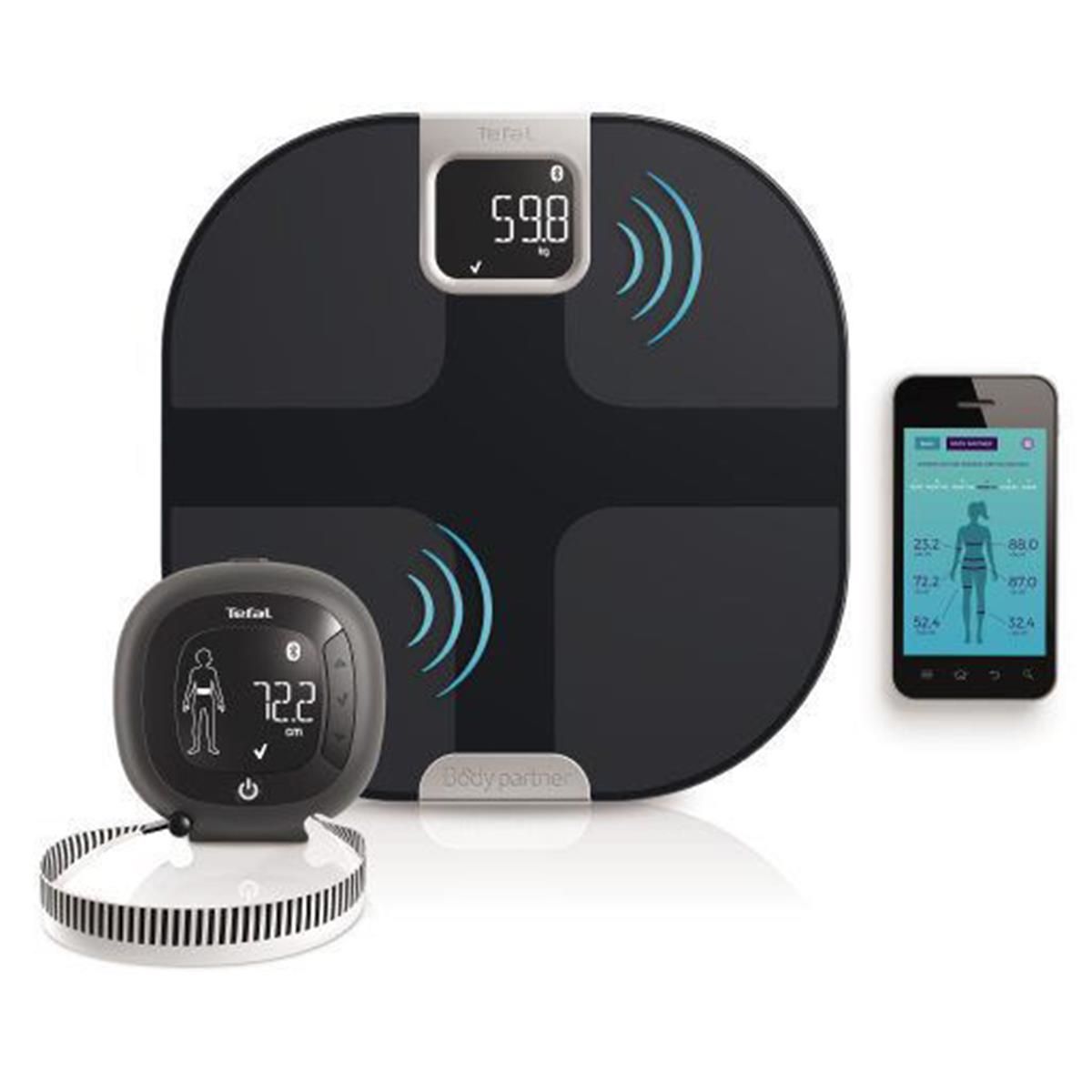 TEFAL Pèse personne connecté + ruban de mesure connecté Body Partner Advanced