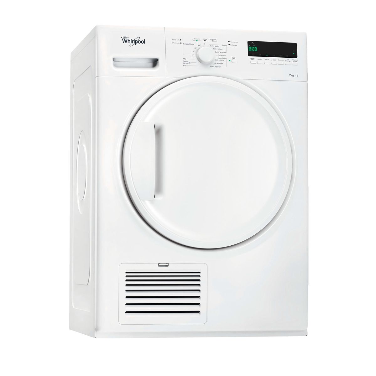 WHIRLPOOL Sèche-linge porte pleine DELX70112, 7 kg, Condensation