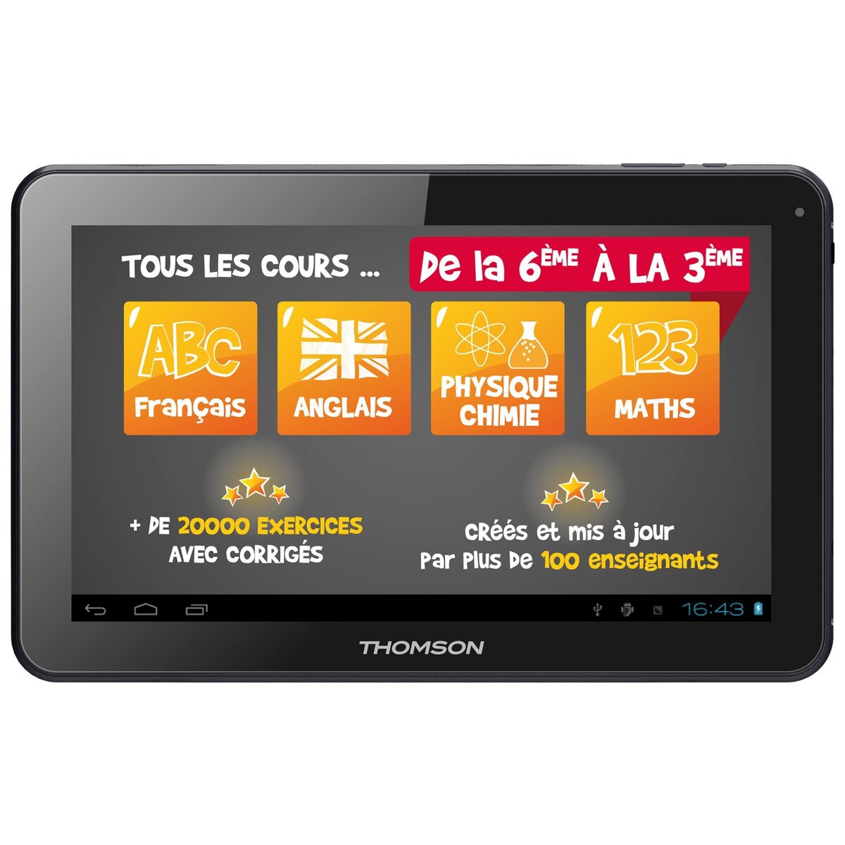 THOMSON Tablette tactile TEO Educative - Noir