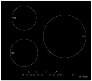 Plaque Induction Schneider SCTI6031N3 - 3 Foyers Dont 1 Flexible | 7400W | 59x52 Cm | Commandes Slider