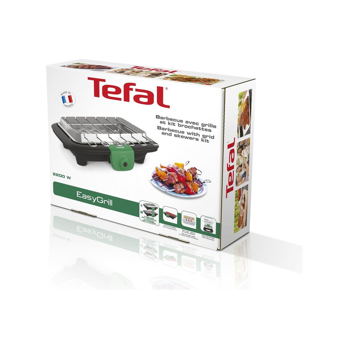 TEFAL Barbecue électrique avec grille et kit brochette EasyGrill BG906801