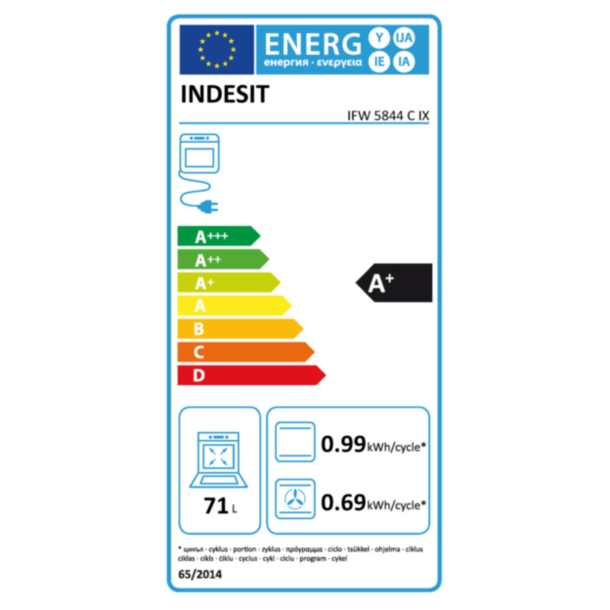 Voir la diapositive 2 : INDESIT Four encastrable IFW 5844 C IX - 71 L - Multifonction - Nettoyage Catalyse