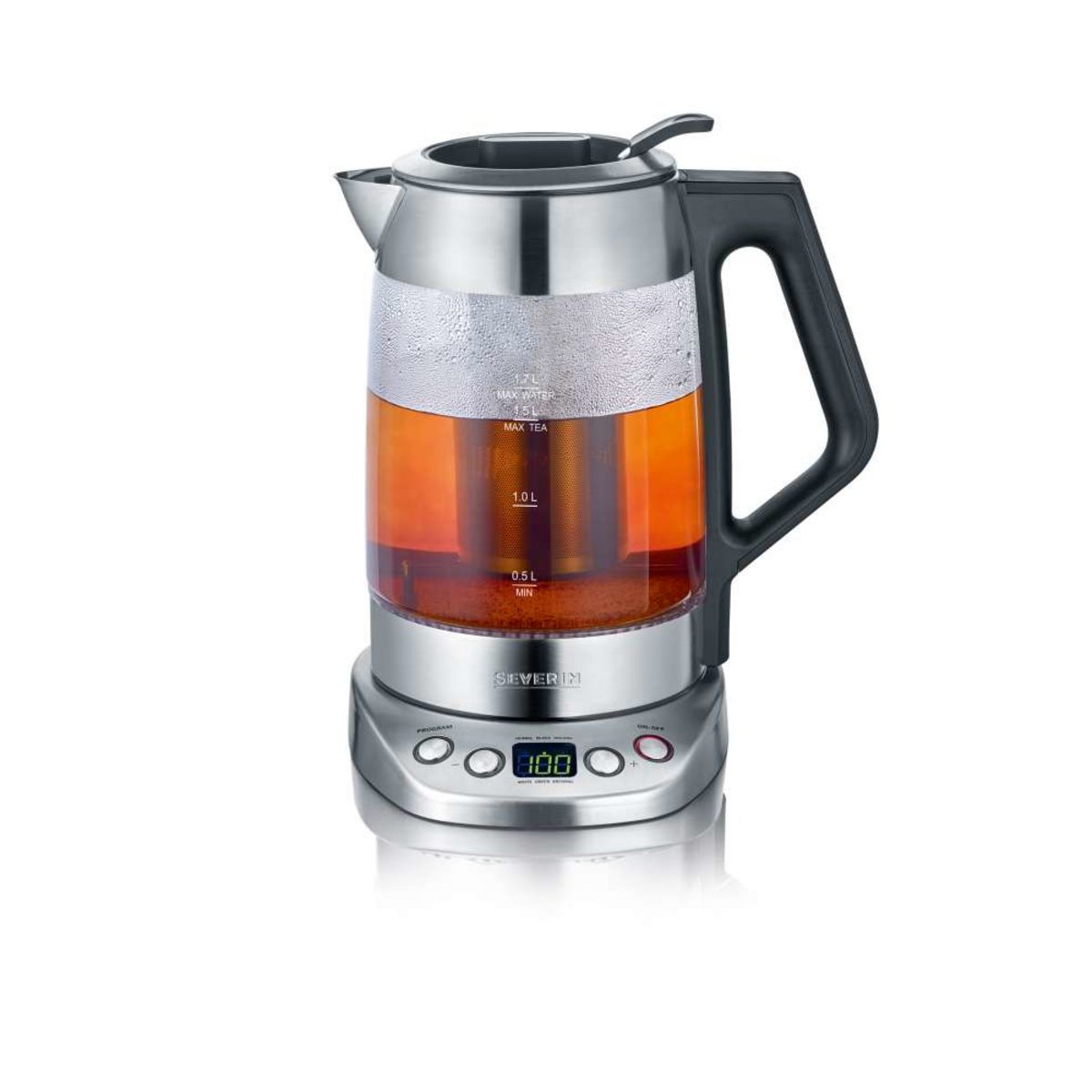 SEVERIN Bouilloire deluxe 2 en 1 eau et thé en inox WK3479