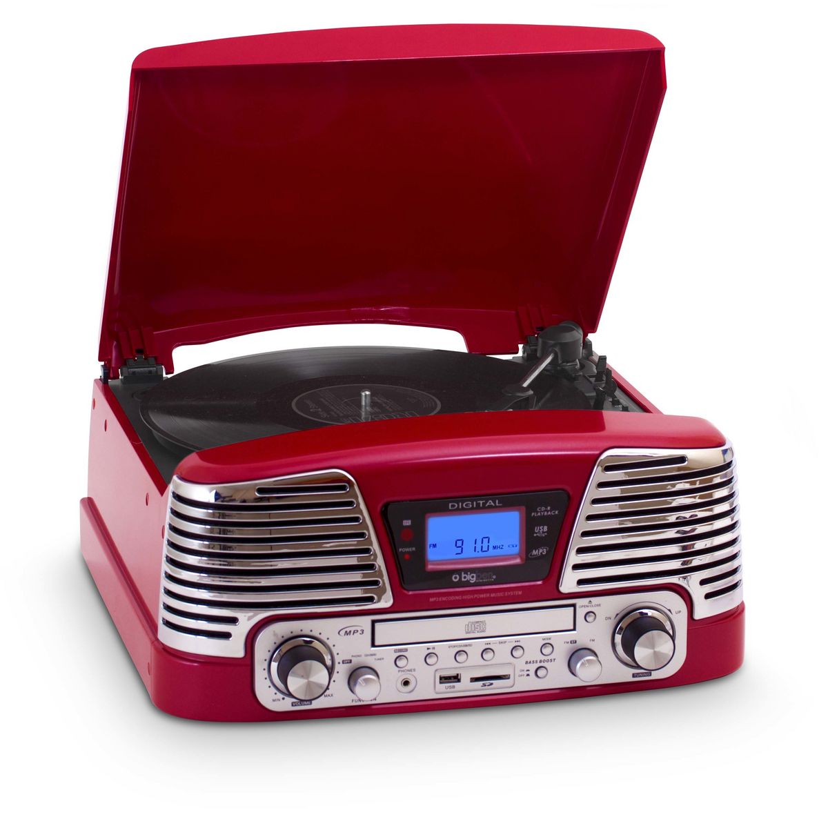 BIGBEN TD79RM - Rouge - Platine vinyle