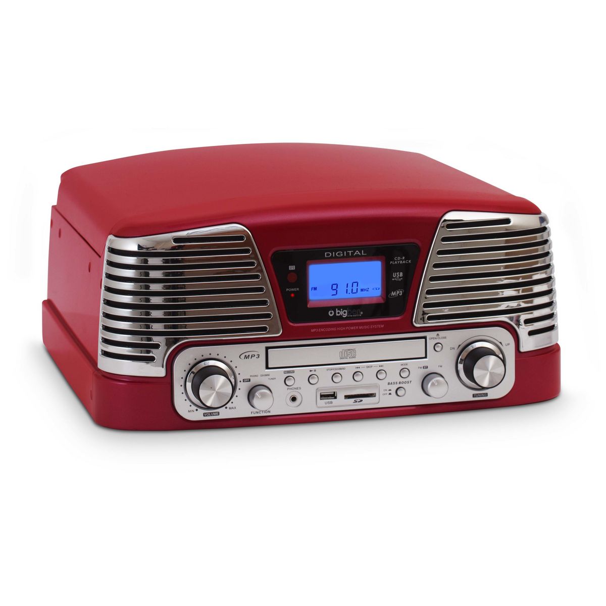 BIGBEN TD79RM - Rouge - Platine vinyle