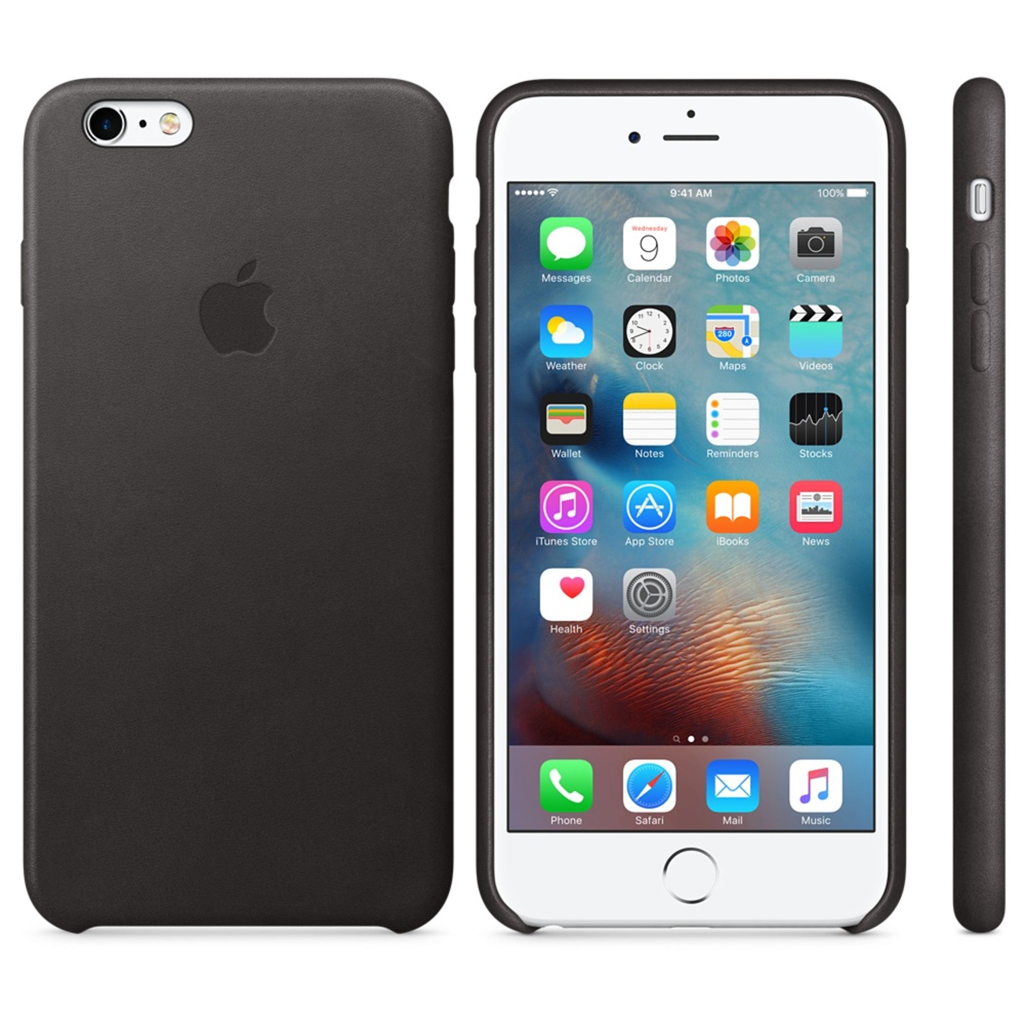 Voir la diapositive 2 : APPLE Coque cuir iPhone 6+/6S+ - Noir