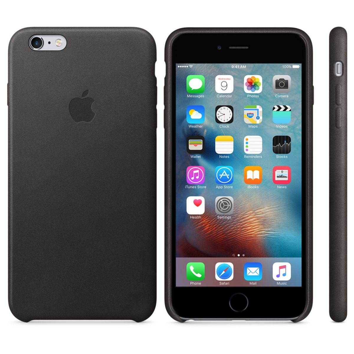 APPLE Coque cuir iPhone 6+/6S+ - Noir