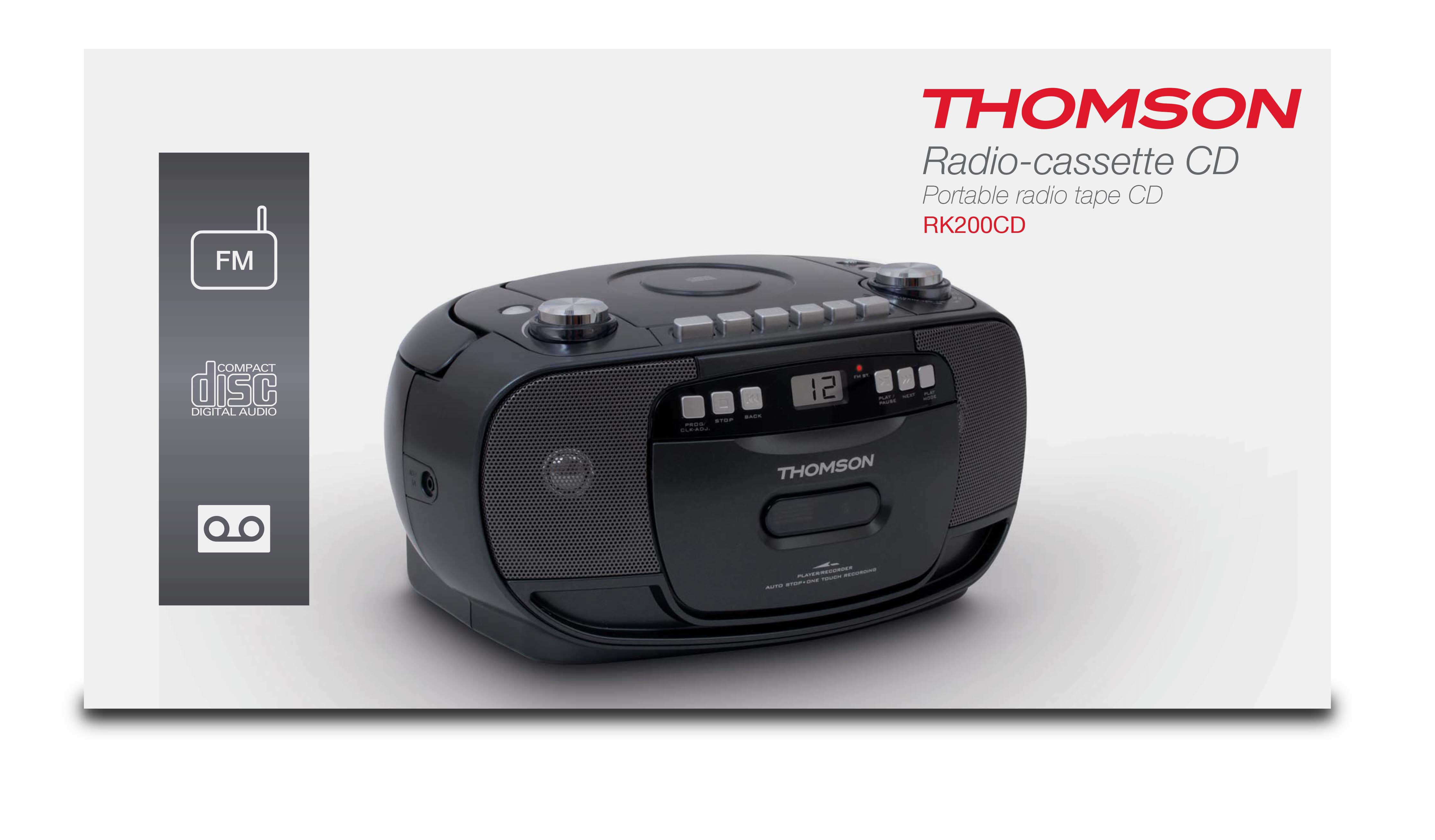 Voir la diapositive 3 : THOMSON Radio-cassette CD - Noir - RK200CD
