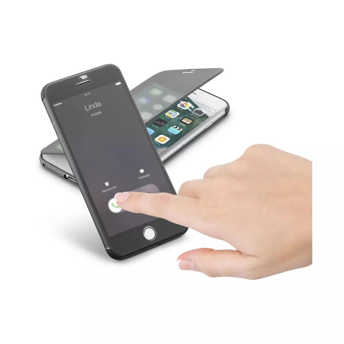 CELLULAR Etui folio avec rabat tactile translucide pour iPhone 7 Plus