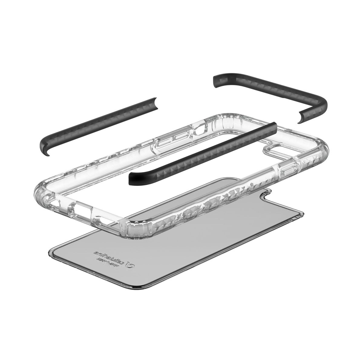 CELLULAR Coque en silicone renforcée noir anti choc + arrière rigide pour iPhone 6S/6